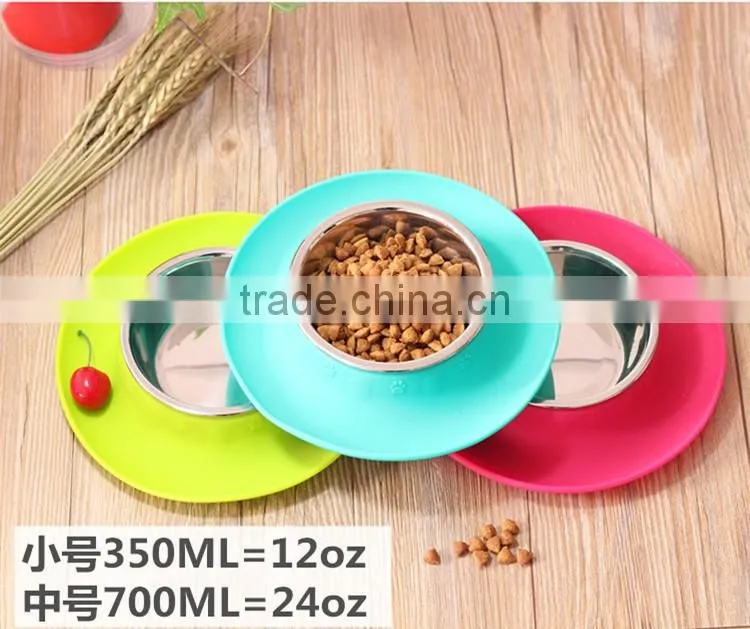R1897H 2017 new stainless steel pet feeder dog silicone pet bowl