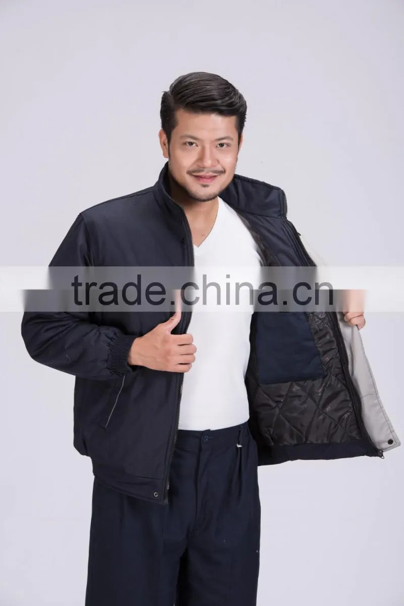Industrial hi-vis workers safety clothing with reflect light winter cotton coat