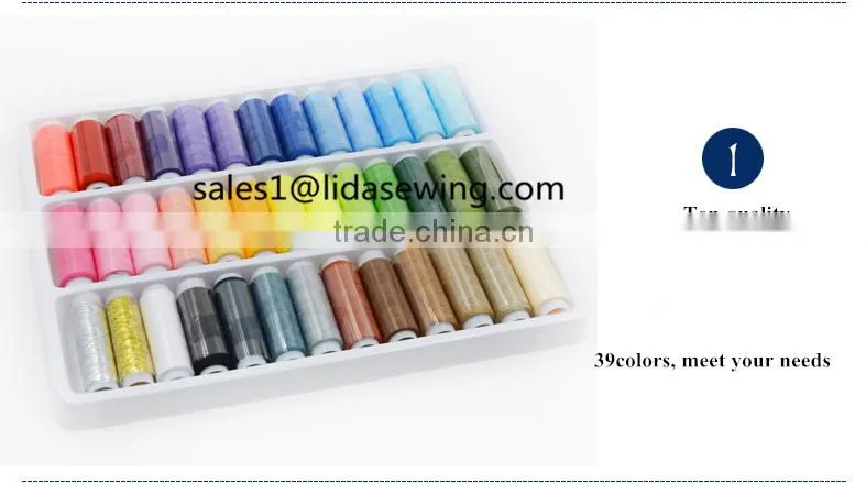 New 39pcs Mixed Colors Polyester Spool Sewing Thread For Hand Machine
