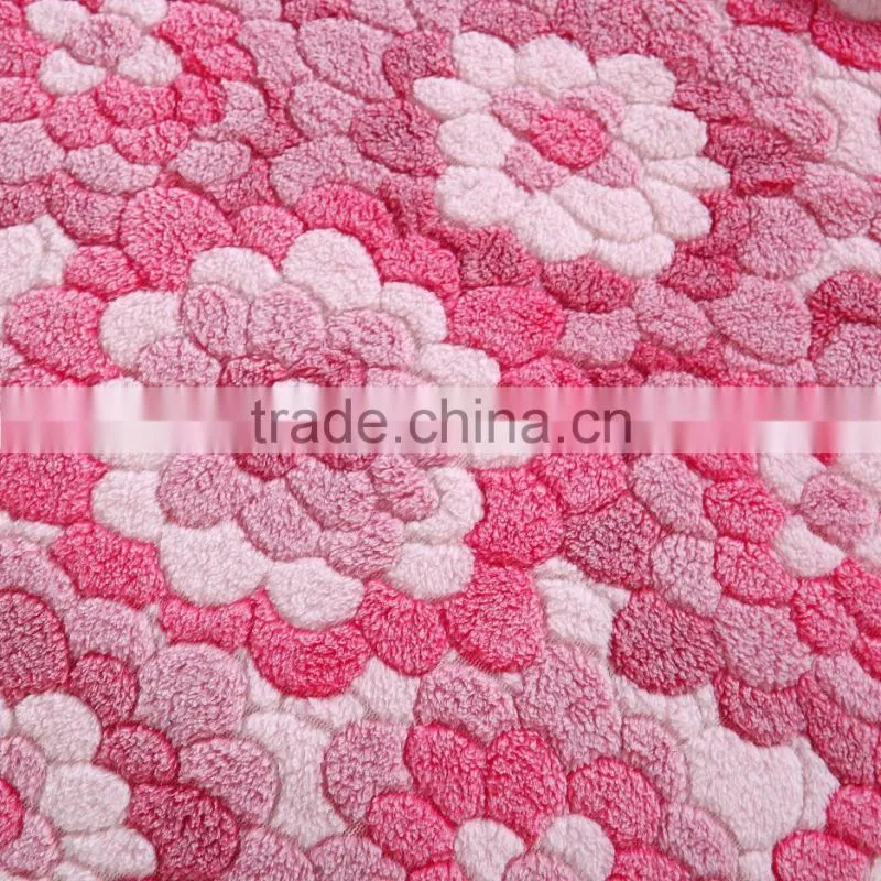 New Style Embossed 100%polyester Super Soft Coral Fleece Blanket/coral Fleece Fabric