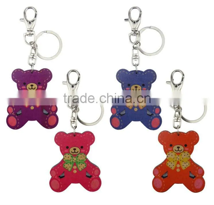 PVC Toy Bear Keychain Carabiner Key Ring for Gift Rubber Keyring Key Chain Promotion