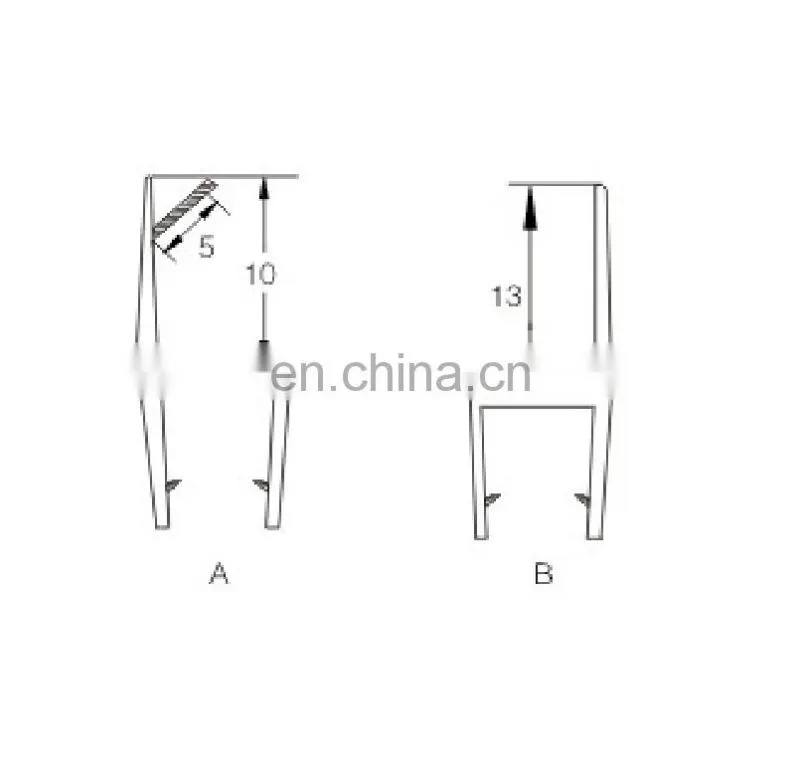 180 degree PVC shower door seals for 8mm and 10mm glass door