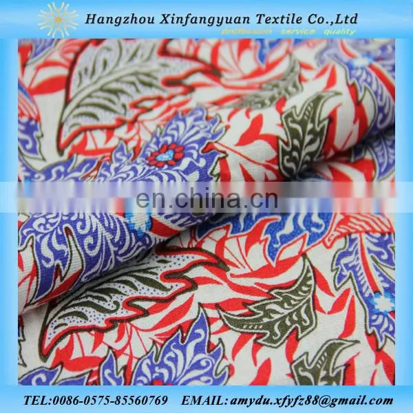 Linen viscose printed fabric for curtain