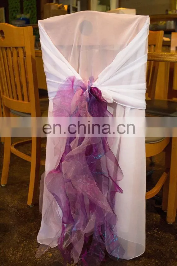 New Arrival Style White Chiffon Wedding Chair Cover Sashes