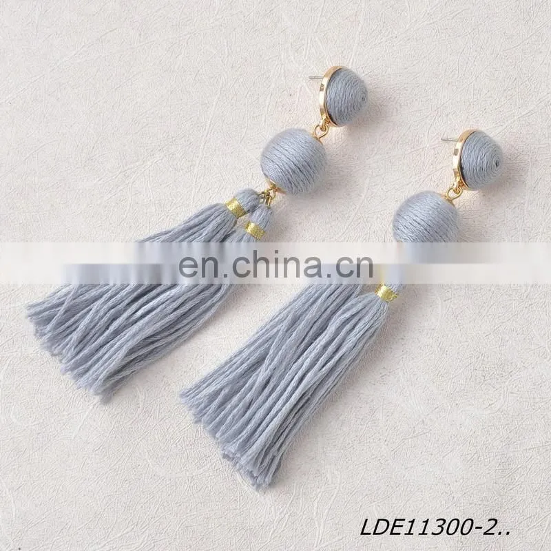 Pom Pom Style Pelote Woolen Yarn Tassel Earrings Ball Earrings