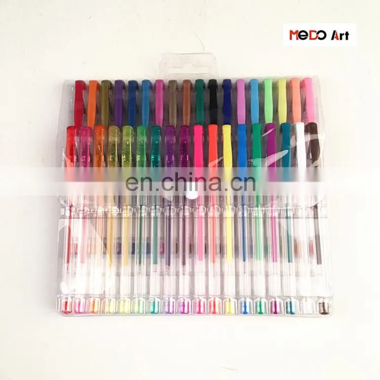 Assorted Colors Unique Pack Gel Pen Set 36 with PVC Bag Free Sample