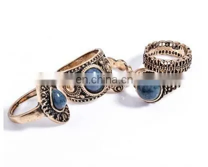 5PCS/Set Fashion Jewelry Gold Plated Turquoise Above Knuckle Ring Midi Ring