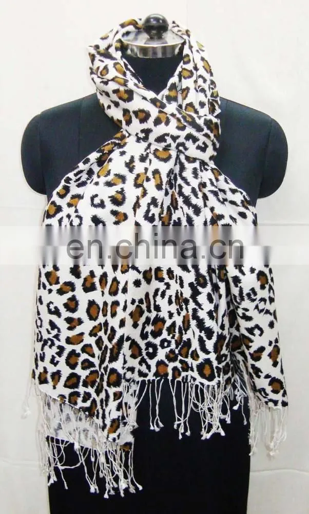 Animal print silk pashmina wool shawls,scarf