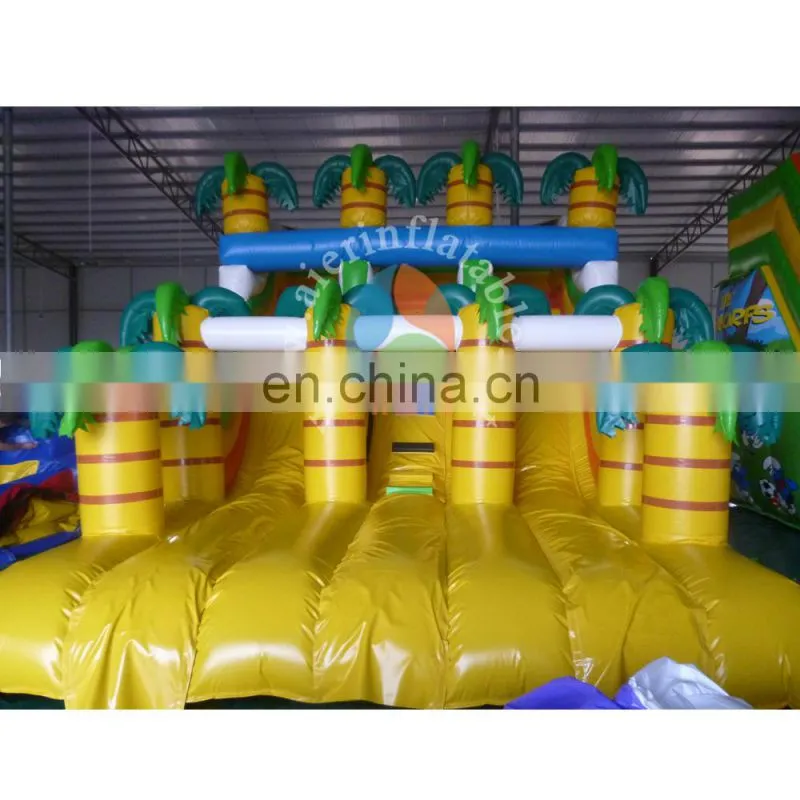 Large amazing design inflatable jungle slide for kids,outdoor toys cheap inflatable slide for sale