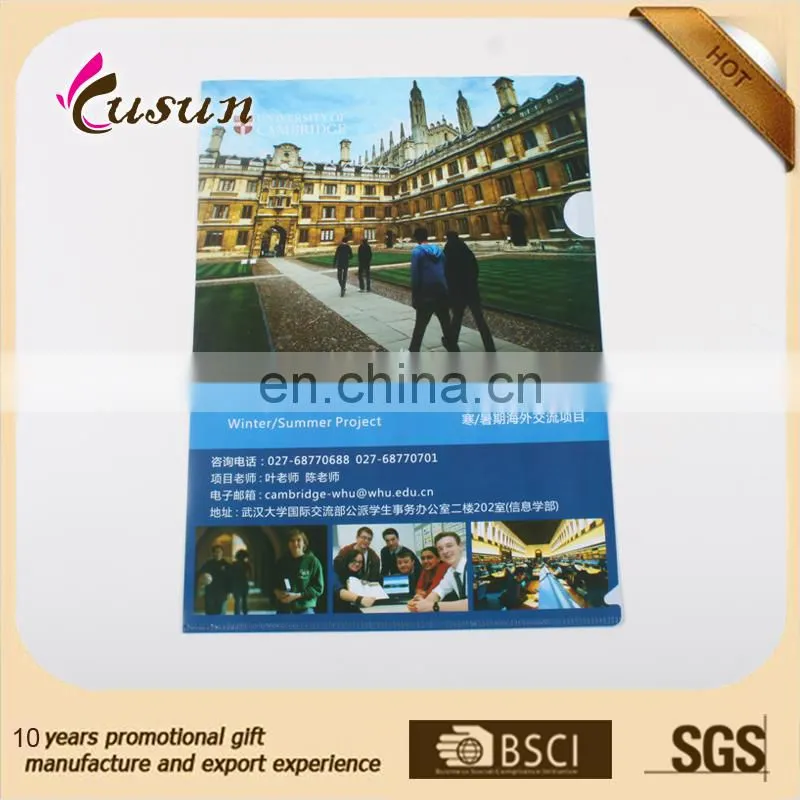 Custom Promotional A4 Size L Shape File Folder