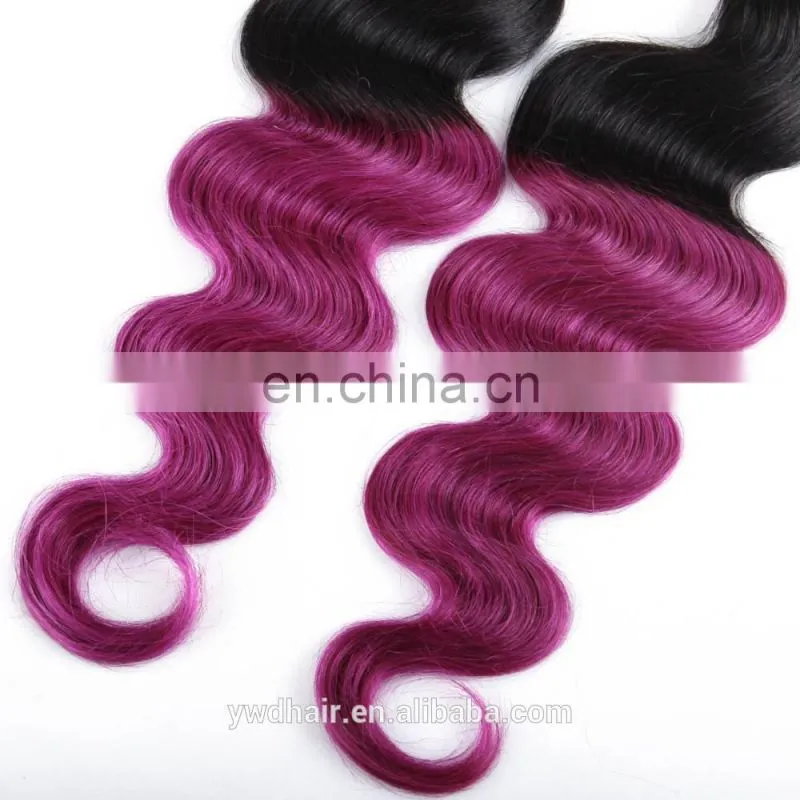 8A Ombre Brazilian Hair Body Wave Two Tone Color Purple Hair Extensions Body Wave Paypal Accept 3 Bundles Free Shipping