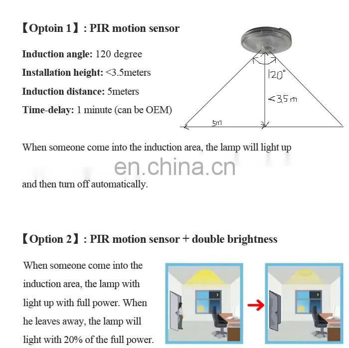 Langma 7W LED PIR Sensor Ceiling Light/PIR+Light Sensor LED Light,LED PIR sensor&LUX control ceiling lamp