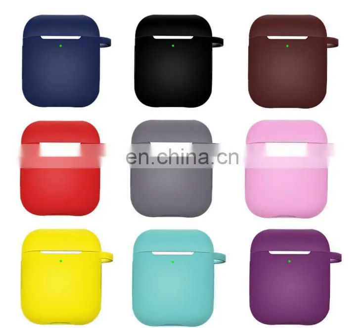Silicone Protective Case for Airpods 1/2 Wireless Earbuds Case for Airpods Apple Airpods Cover Case with Hook