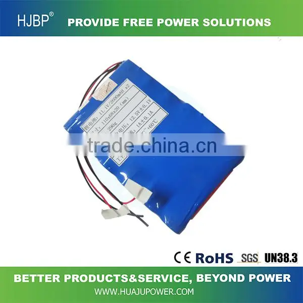 china factory high quality favorable price OEM design HJBP 3S2P 4400mah 12v 18650 li-ion lithium battery with PCM