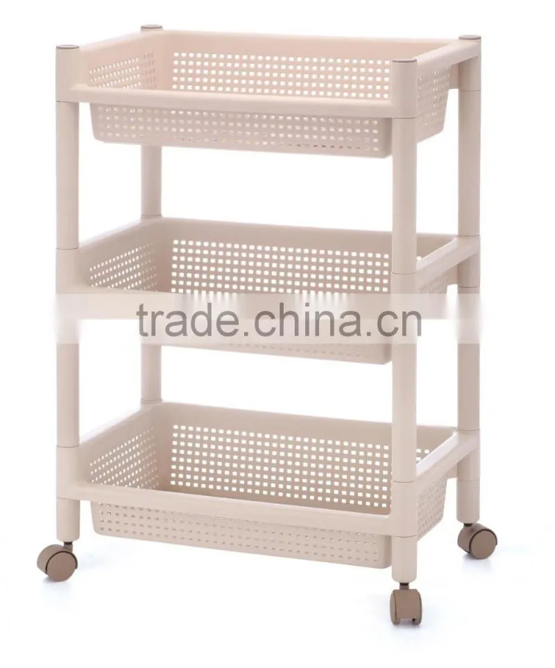 4 layer plastic rack/household plastic items With wheels