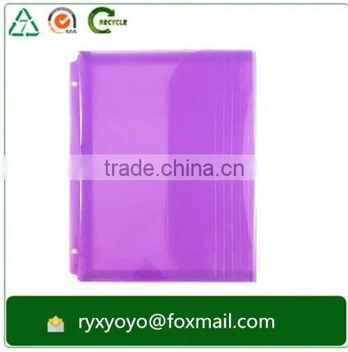 a4 plastic clear pp 3 hole punched document file bag for binders