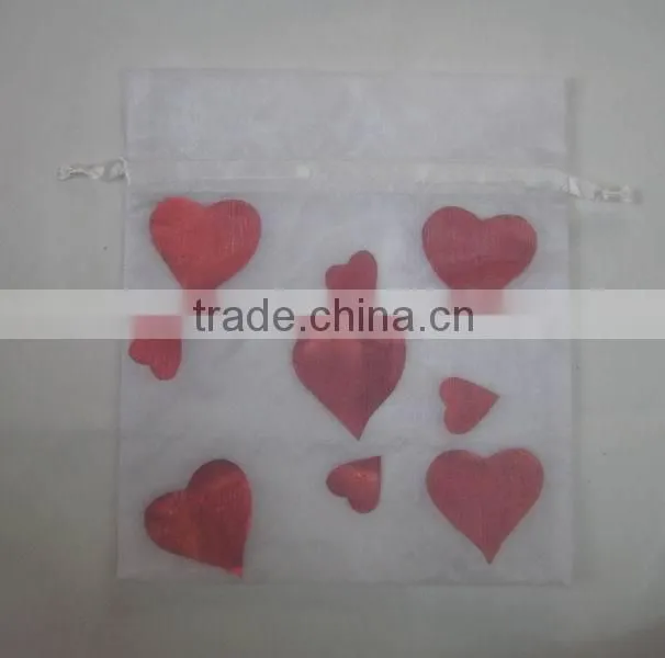 wholesale gift organdy drawstring printed ribbon packing bags/jewelry christmas,party wrapping gifts