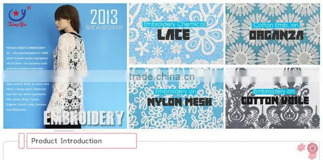 computer embroidery neck collar lace Water soluble lace neck cotton collar