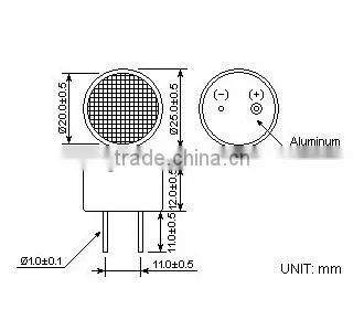 High quality open structure ultrasonic sensor NU25C25T/R-1