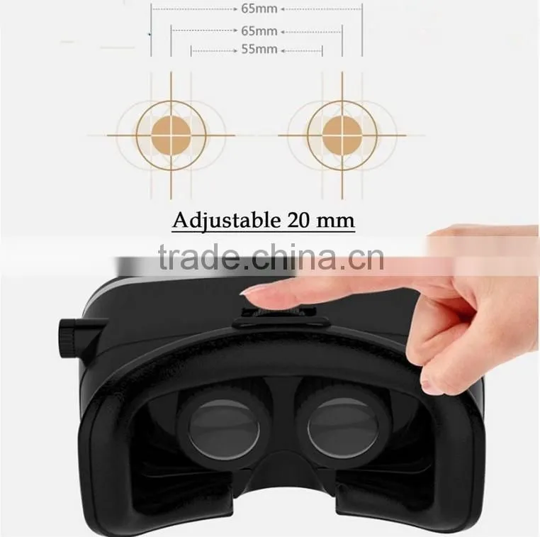 2016 Virtual Reality Glasses Head Headset VR Box 3D Glasses for 3.5 to 6.0 inch Smartphone VR Shinecon