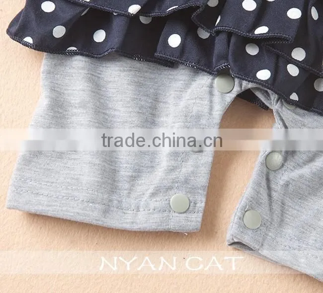 2016 Summer Cute Baby Girl Lovely Modeling Dot Kids Girl Bow Tie Baby Romper Children Girl Junpsuits