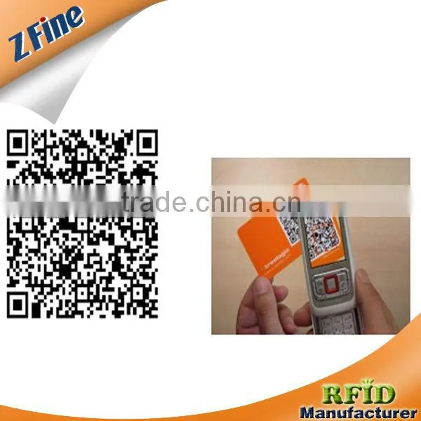 QR Printed RFID Cards with Standard or Non-standard Size 0.84mm Thickness