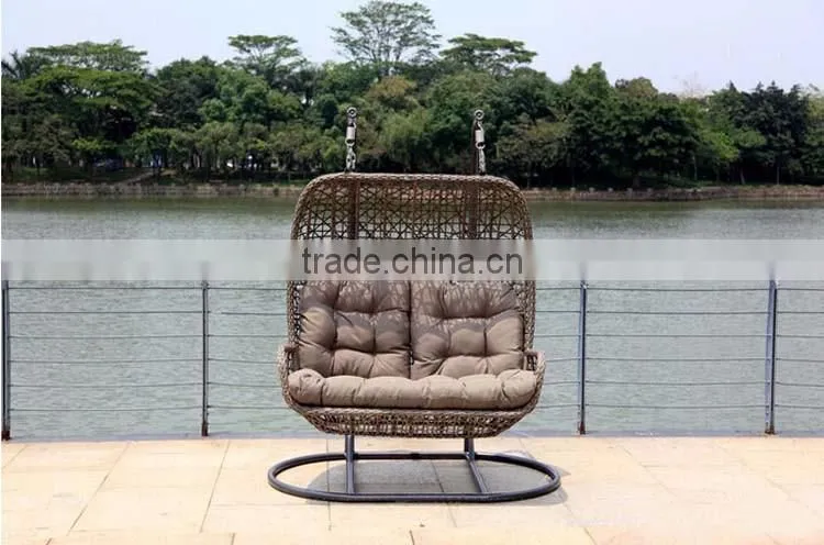 Luxury Outdoor Furniture Double Seat Hanging Indoor Swing Rattan Egg Chair Living Room Swing Chair