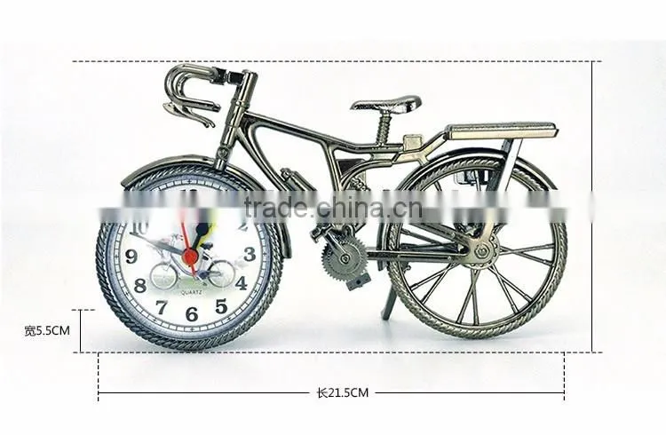 (hot) 2016 wholesale bedroom decoration bicycle desk clock, custom digital clock, time table alarm clock,