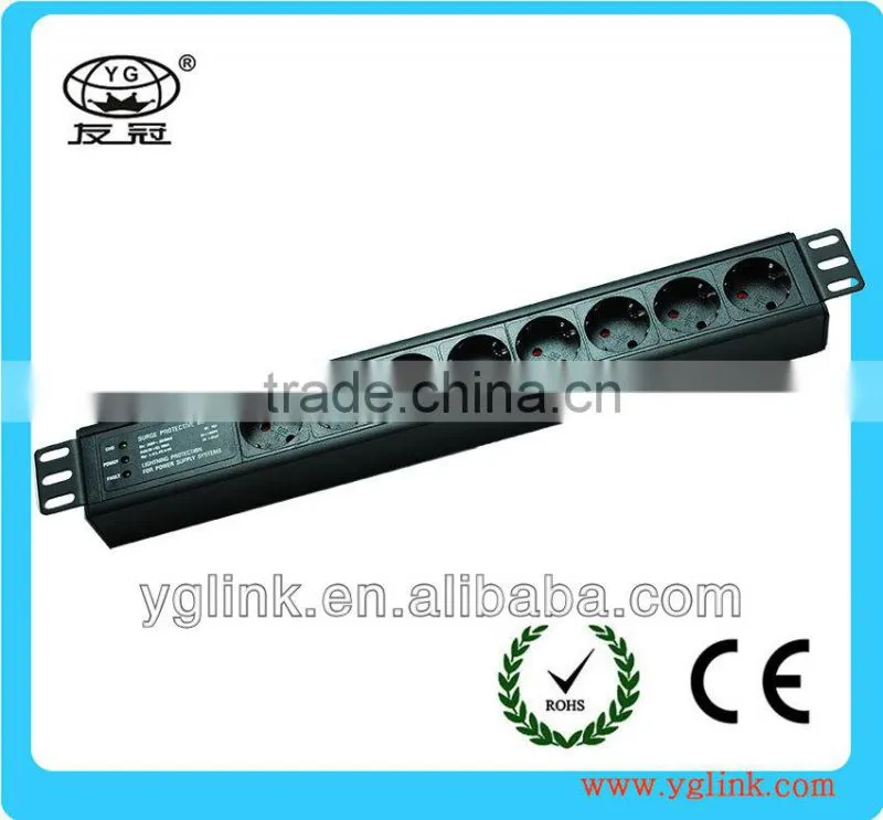 surge protector 1.5U German type PDU/horizontal installation/network cabinet