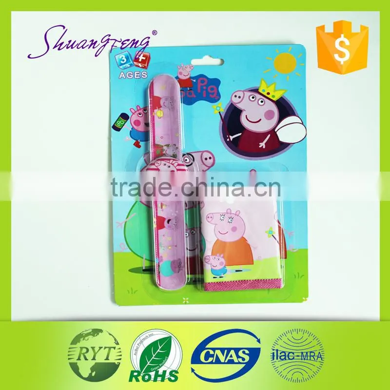 popular china supplier PVC kids snap watch with wallet suit