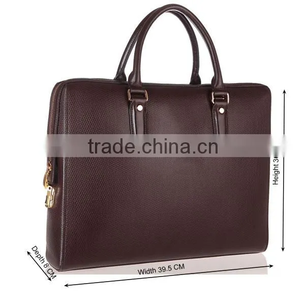 Genuine leather attache case for men men's bag