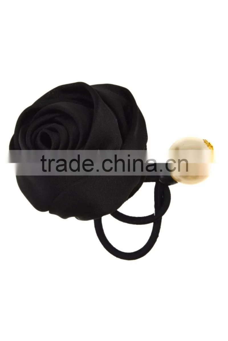 Acetate Satin Rosette Elastic/Hair Ties