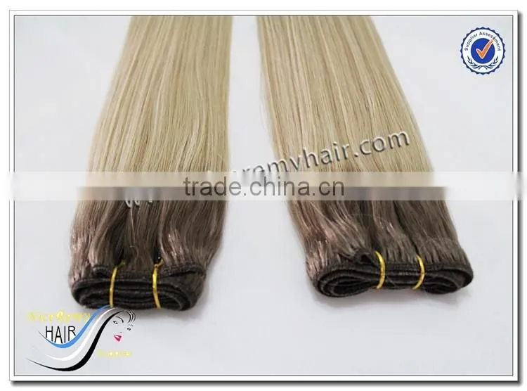 Wholesale top quality ombre silky straight hair weave 100% virgin human hair
