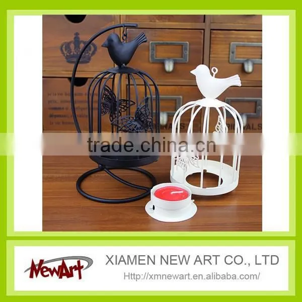 Metal Wholesale Elegant Decorative Bird Candle Holder and Bird Cage Pet Cage