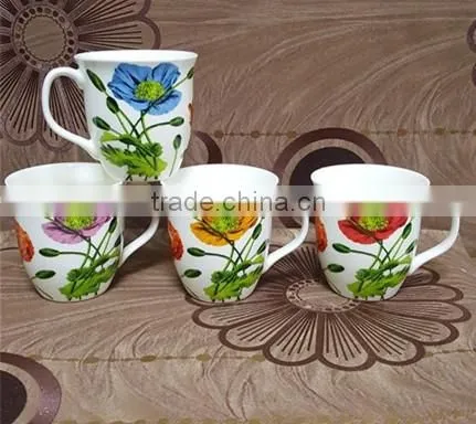 Cheap 8 oz new bone china mug for Pakistan that decal beautiful flowers