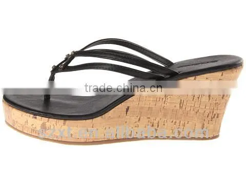 Fashion wood heel wedge slippers nature walk shoes for women