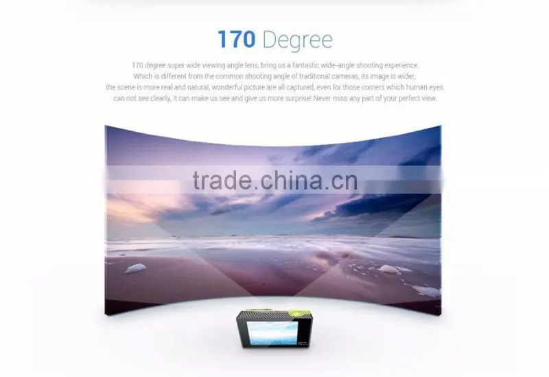 360VR Dual Screen 2.0" LCD main screen: 320*240 + 0.95" OLED State screen 4K 3840*2160 video resolutions 30fps Action camera