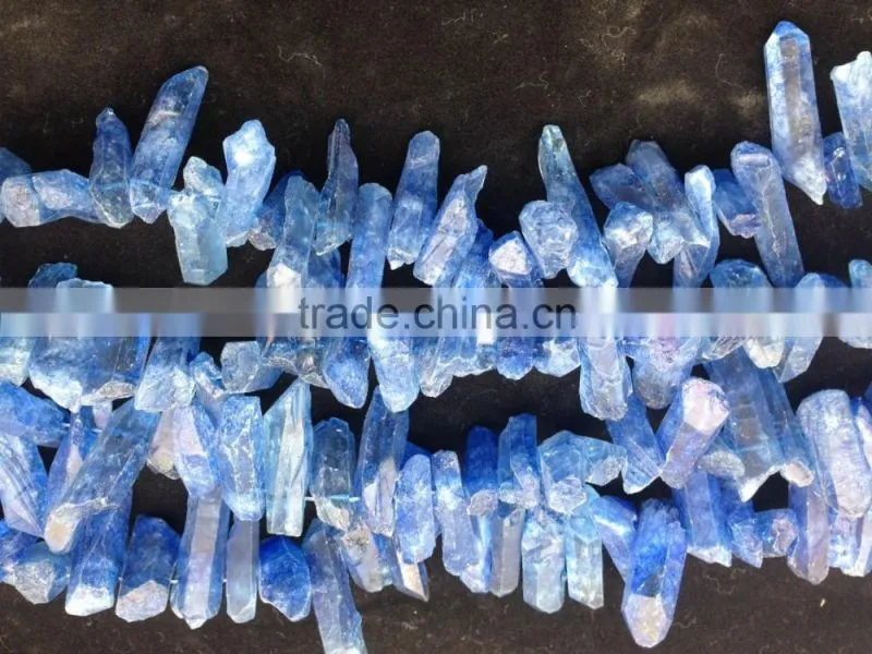 High quality natural citrine color quartz crystal point pendant beads AB quartz