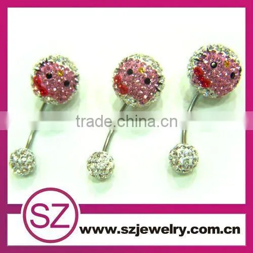 SBP0027 stainless steel hello kitty body piercing jewelry