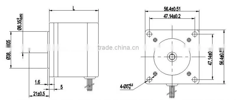 0.9 degree NEMA 23 Hybrid Stepper Motor 57BYGH / 57HYM Round