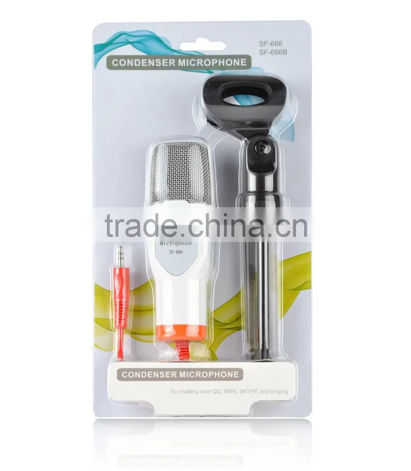 shenzhen factory supply SF-666 DESKTOP CONDENSOR MICROPHONE WITH CLEAR DIGITAL SOUND