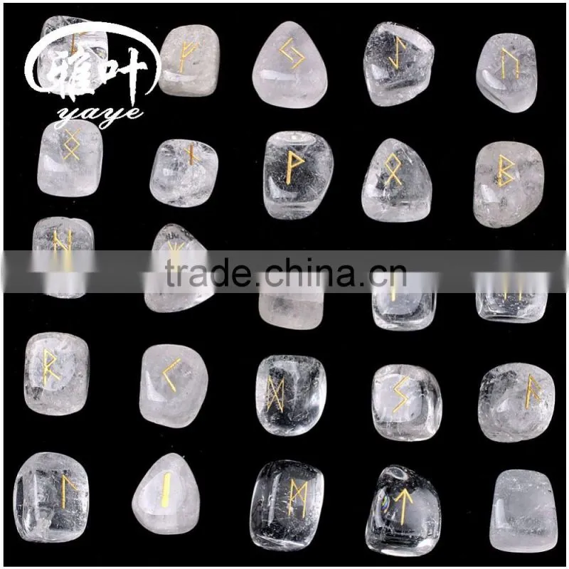 Bulk Natural Highly Pilished Stone Gift Word Engraved Reiki Crystal Tumbled Rune Stones