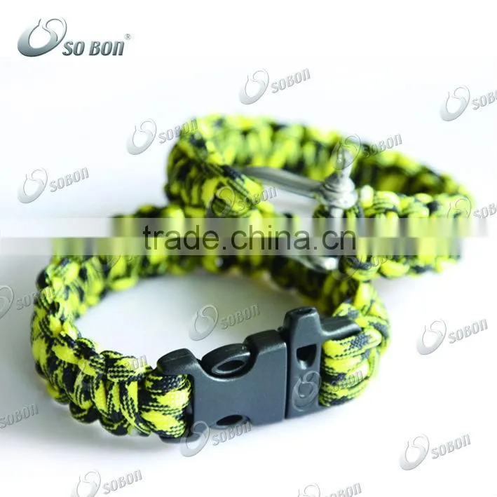 Unique Woven Paracord Compass Bracelet / Wristband