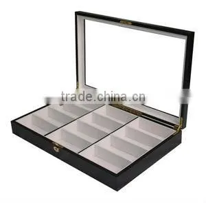 Custom high glossy ebony wooden eyeglass box