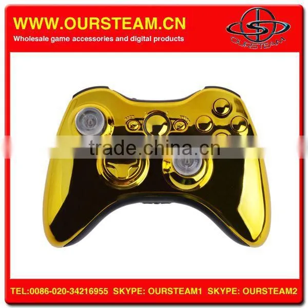 Chrome Golden Video Game Controller For XBOX 360 Wireless