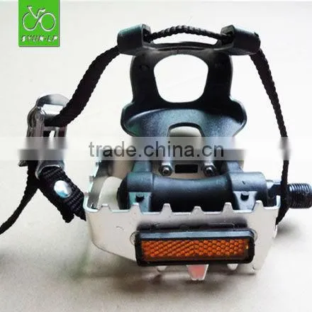 original leather chrome pedal aluminum pedal toe strap