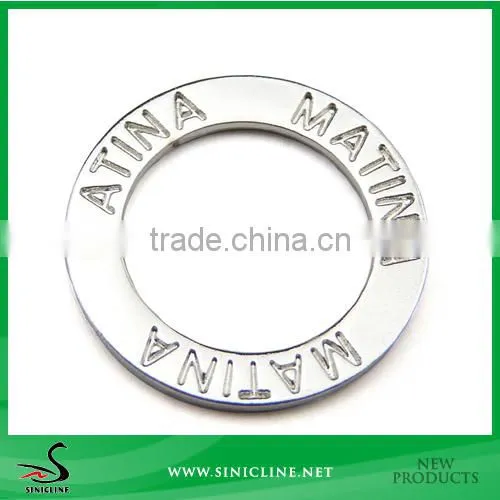 Sinicline High Quality Metal Ring Tag for Clothing with Logo
