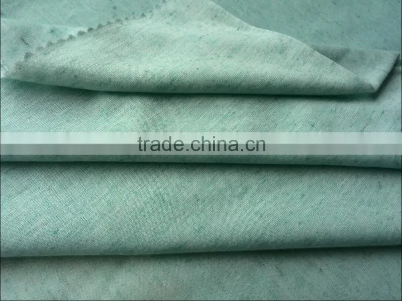 Polyester ramie slub like single jersey fabric