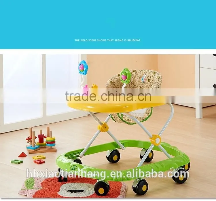 Hot selling lovely baby walker with light and music/Cheap 8 wheels baby walker