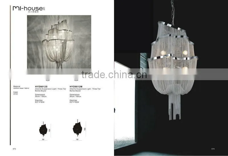 2014 newest approch 6 light G9 20W white wrought iron chandeliers lamp